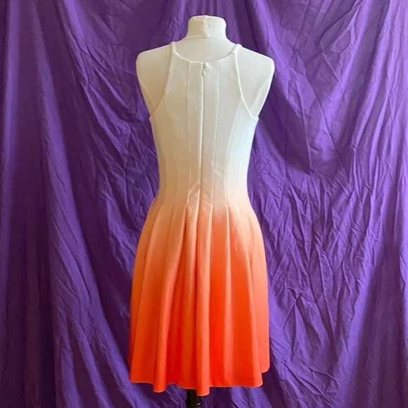Calvin Klein Orange and White Ombré Dress. Size 6. - Picture 3 of 7